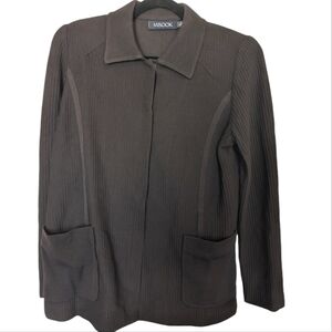 Misook brown knit jacket cardigan sz L